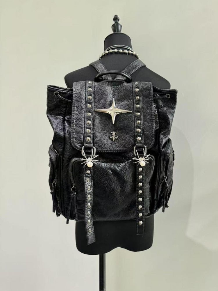 Готическая панк-сумка из искус – обзор и цена Leather Backpack Vintage