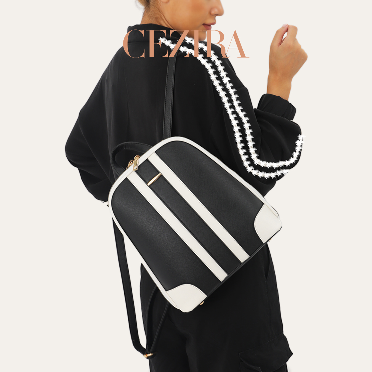 Рюкзак CR Fashion с полосатым  – обзор и цена Fashion Backpack Women